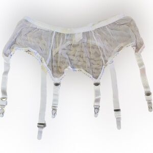 White mesh garter belt